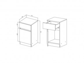 Тумба с 1 ящиком Мори МПТ400 графит в Южноуральске - yuzhnouralsk.mebel74.com | фото 2